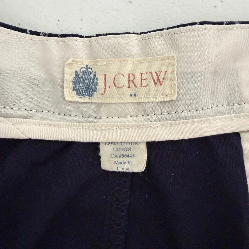 J. Crew Shorts Mens 36 Navy Blue Ikat Stripe Flat Front Casual Summer Preppy